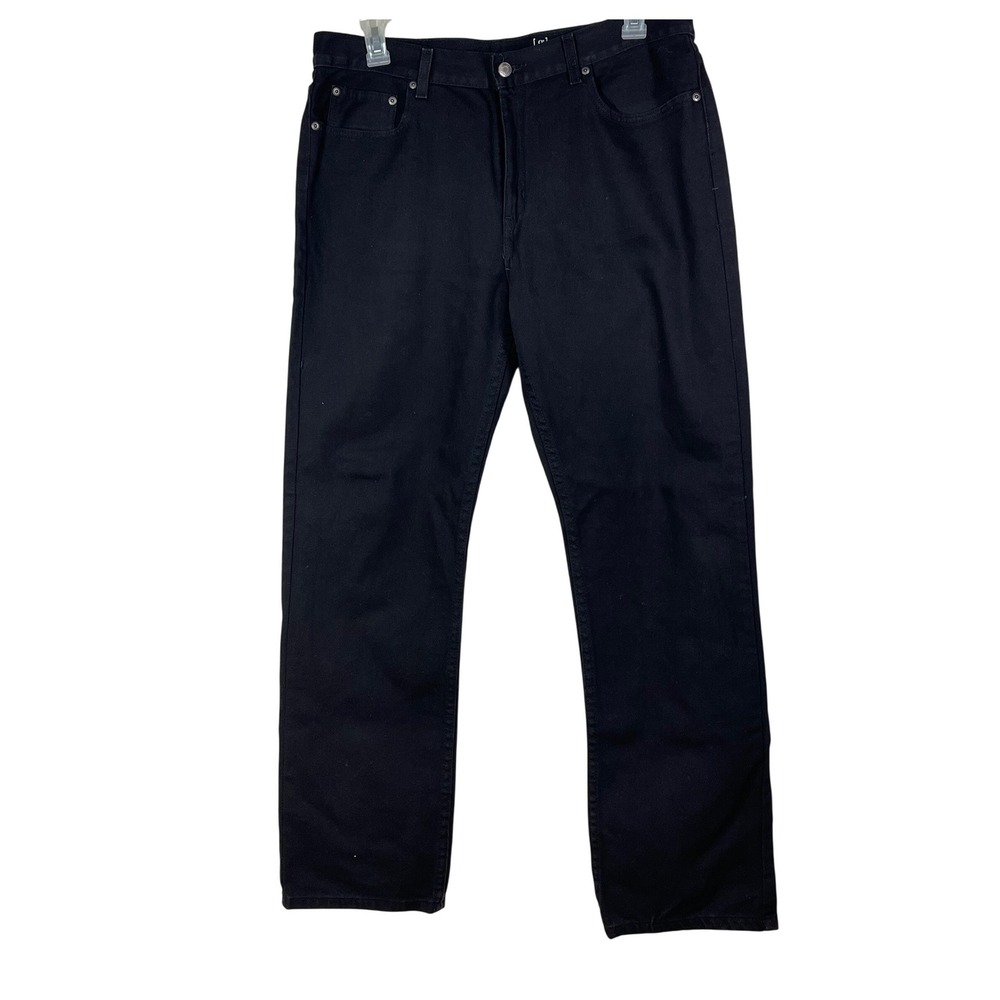 George Mens Regular Fit Straight Leg‎ Black Denim Jeans 36x34 normcore